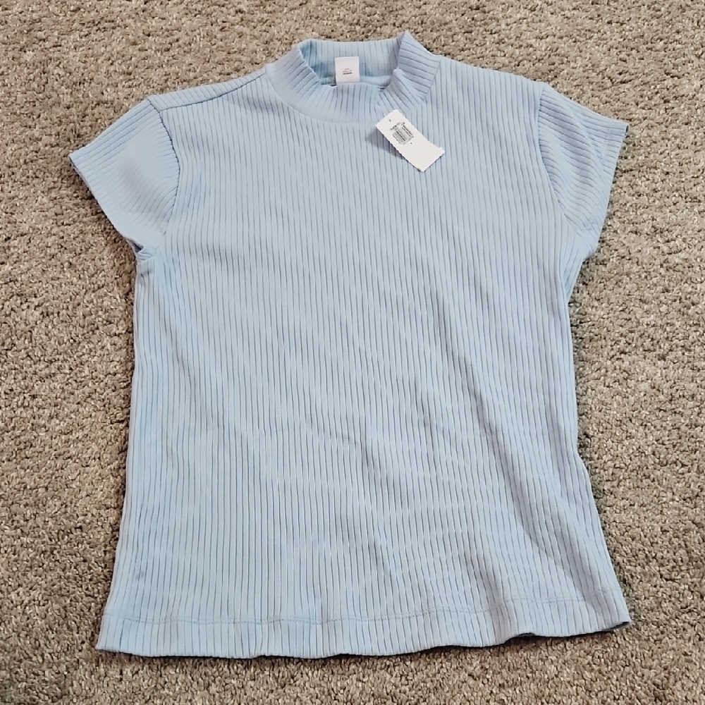 OldNavy Light Blue Ribbed Women's CropTop